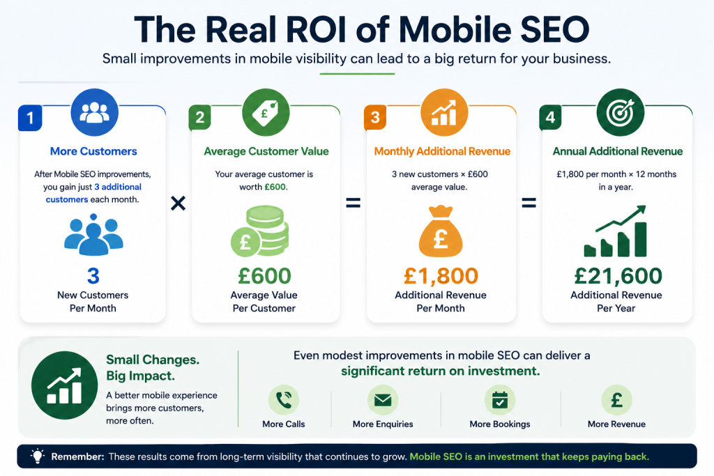Example of mobile SEO return on investment for a local business