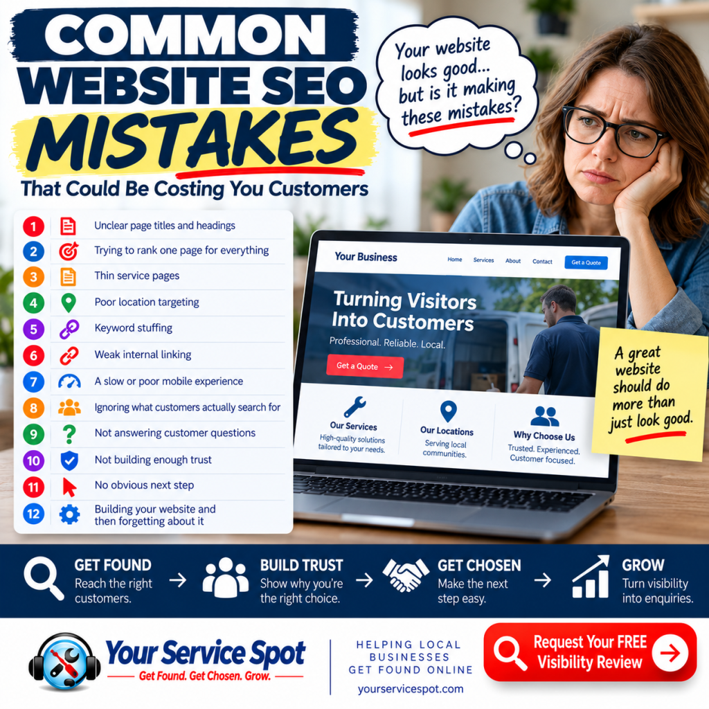 Common website SEO mistakes that can reduce Google visibility and leads
